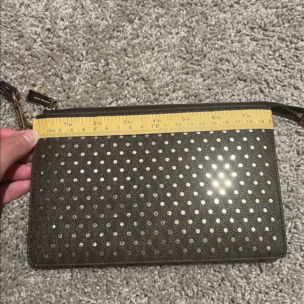 Michael Kors Brown Wristlet with Gold Accents - Picture 3 of 4